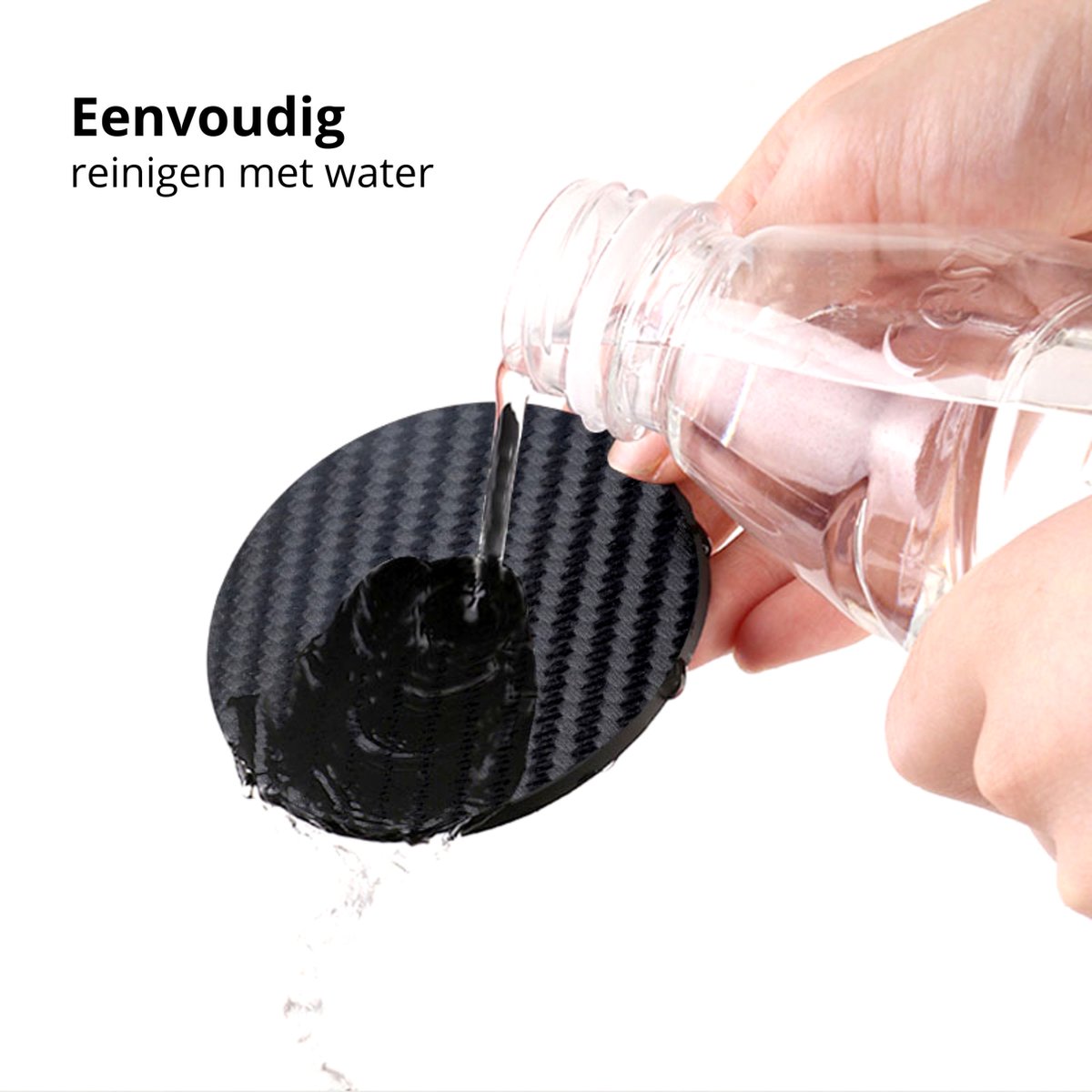Set van 2 Bekerhouder Inleggers - Carbon Look - Geschikt voor alle automerken/ universeel - Carbon Bekerhouders Onderzetters - Auto Accessoires