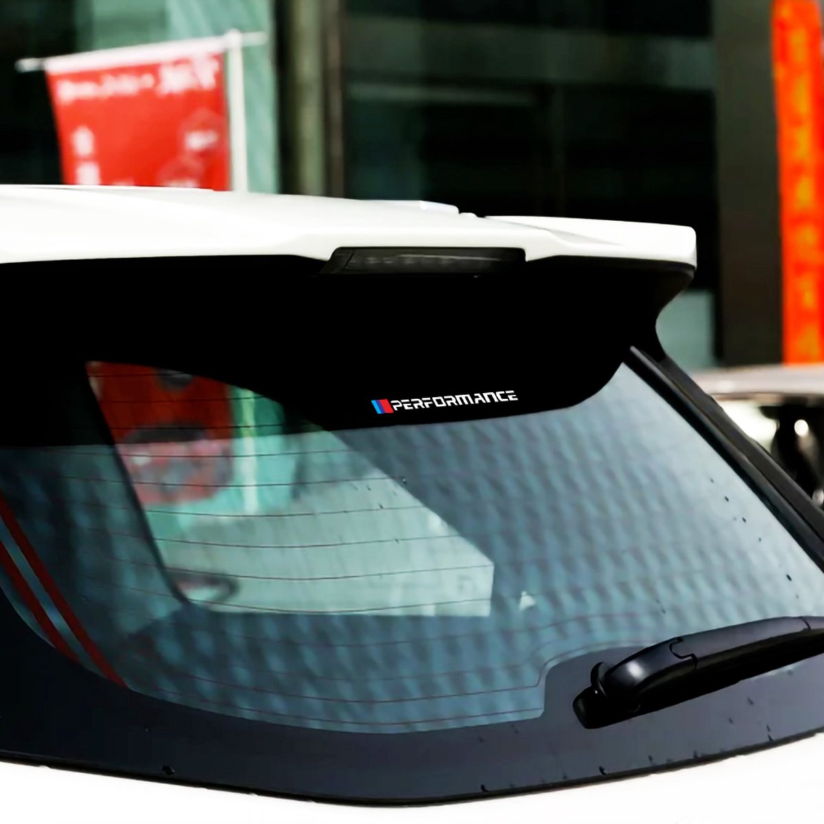 Set van 2 - Auto Performance Sticker Wit - Striping Wrap voor Kofferbak, Motorkap Deuren, Panelen - Tekst 'Performance' - Autosticker - universeel/alle automerken - Auto Accessoires Stickers
