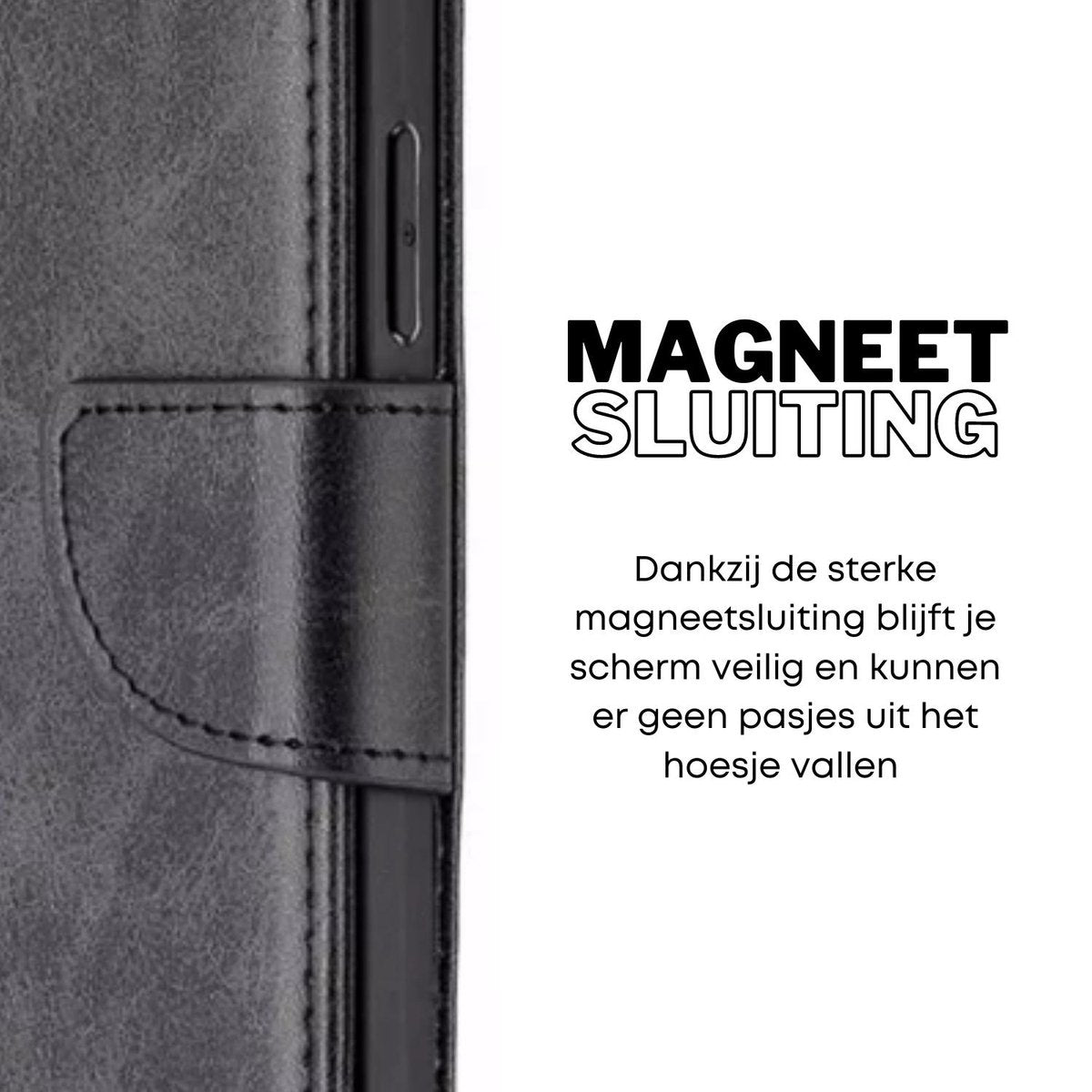 [EOL] Hoesje Zwart - Geschikt voor OPPO A76 / A96 - Portemonnee Book Case - Boekje Met Kaarthouder / Pasjeshouder en Magneetsluiting - Booklet - Wallet Beschermhoes Kunstleer