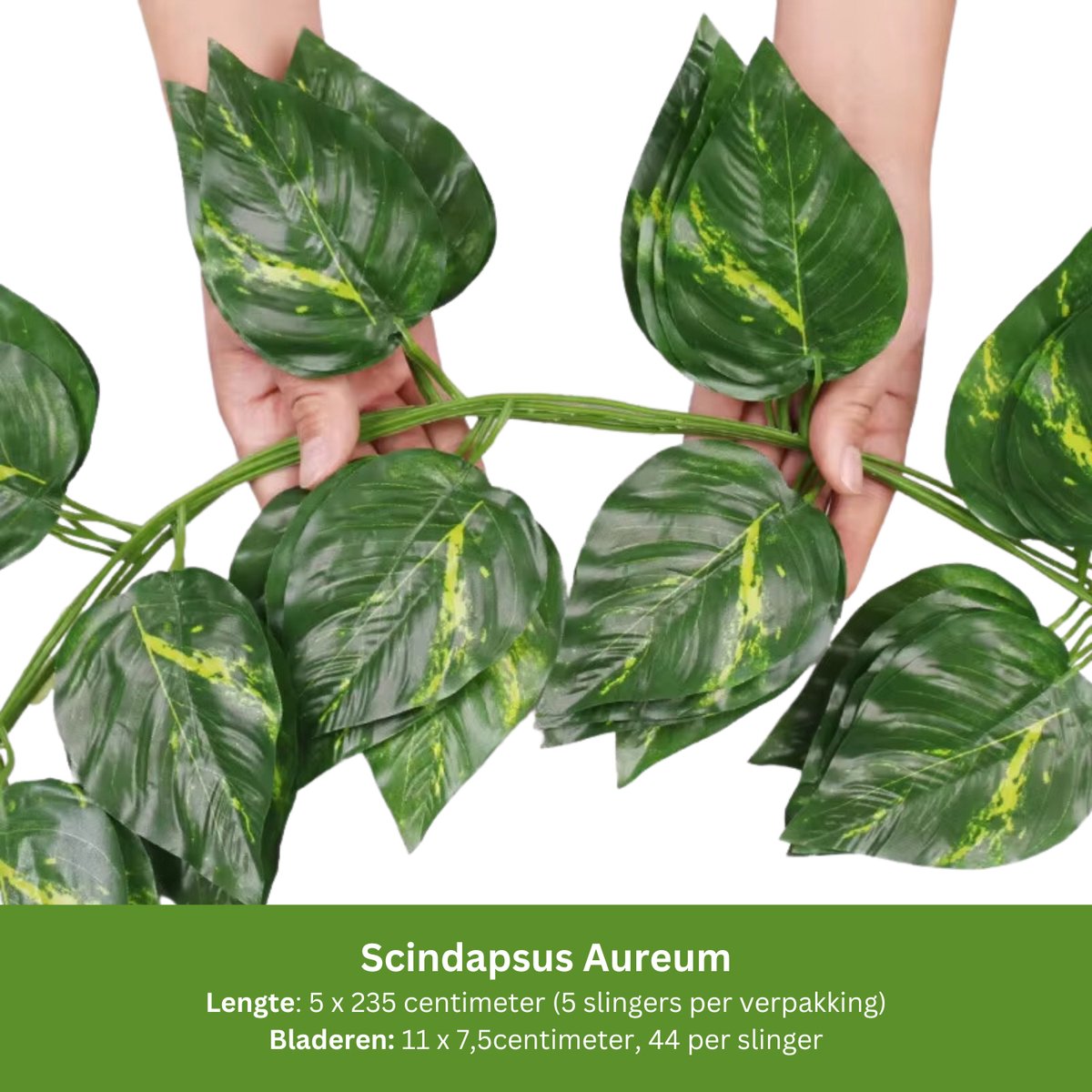 5x Realistische Klimop Slinger - Scindapsus Aureum - Kunst Klimop Groen - 5 x 235 CM - Klimop Nep Planten Kunst Planten - Bloemenslinger voor Binnen en Buiten
