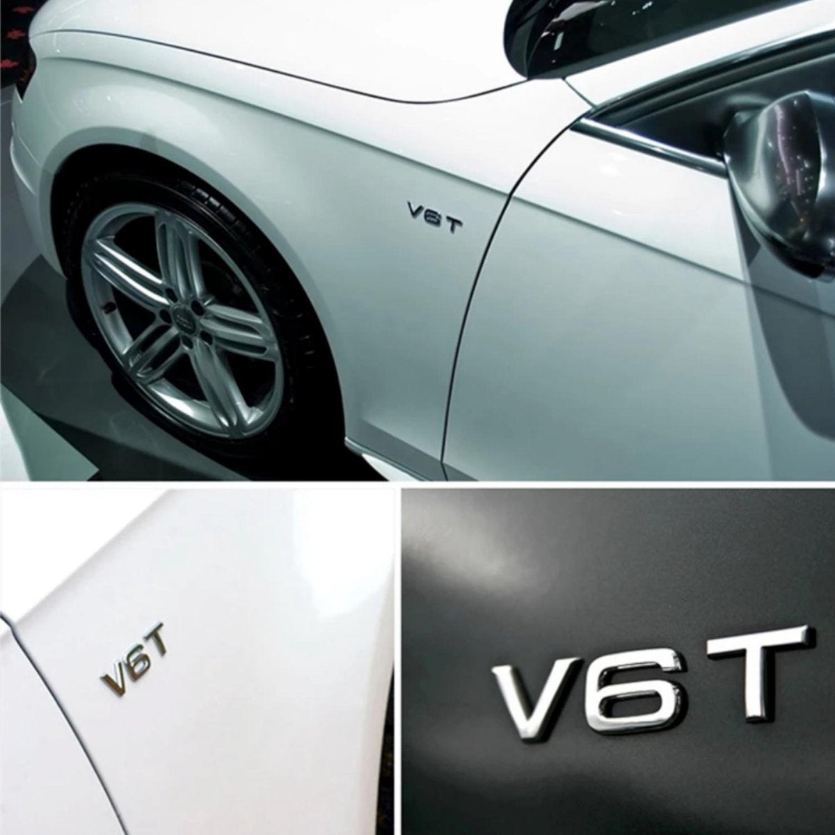 Auto Embleem V6T - Zelfklevende Badge - V6 Logo - universeel/alle automerken - Auto Accessoires