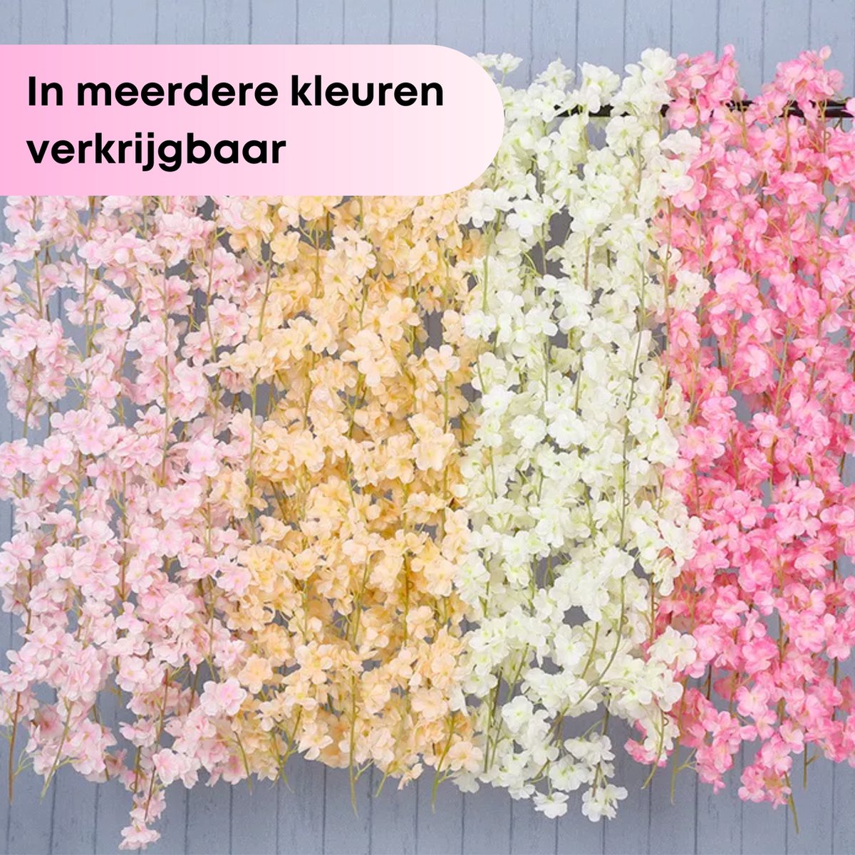 Bloemenslinger Bloesem - Lichtroze - Kunstbloemen Slinger voor Decoratie - Bloemenslinger Fietsmand of Stuur - 180 CM - Kunst Kamer of Fiets Decoratie