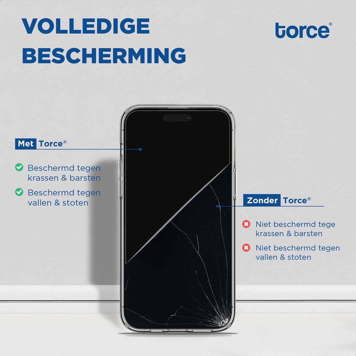 TORCE iPhone 14 Pro Hoesje Met Screenprotector - Transparant - TPU