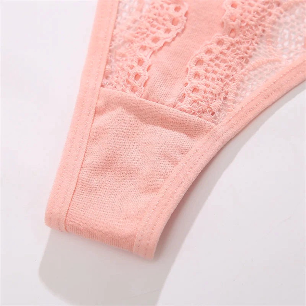 [EOL] Sexy Dames String met Kant - Roze - Vrouwen Lingerie / Ondergoed - Maat XL