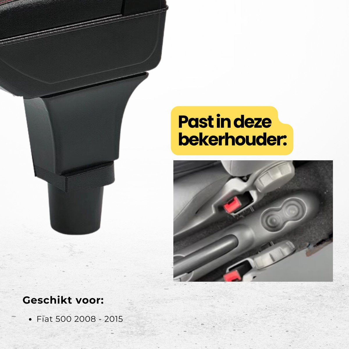 Multifunctionele Armsteun - Geschikt voor Fiat 500 (2008-2015) - 7 USB Aansluitingen - Opbergvakken - Bekerhouder