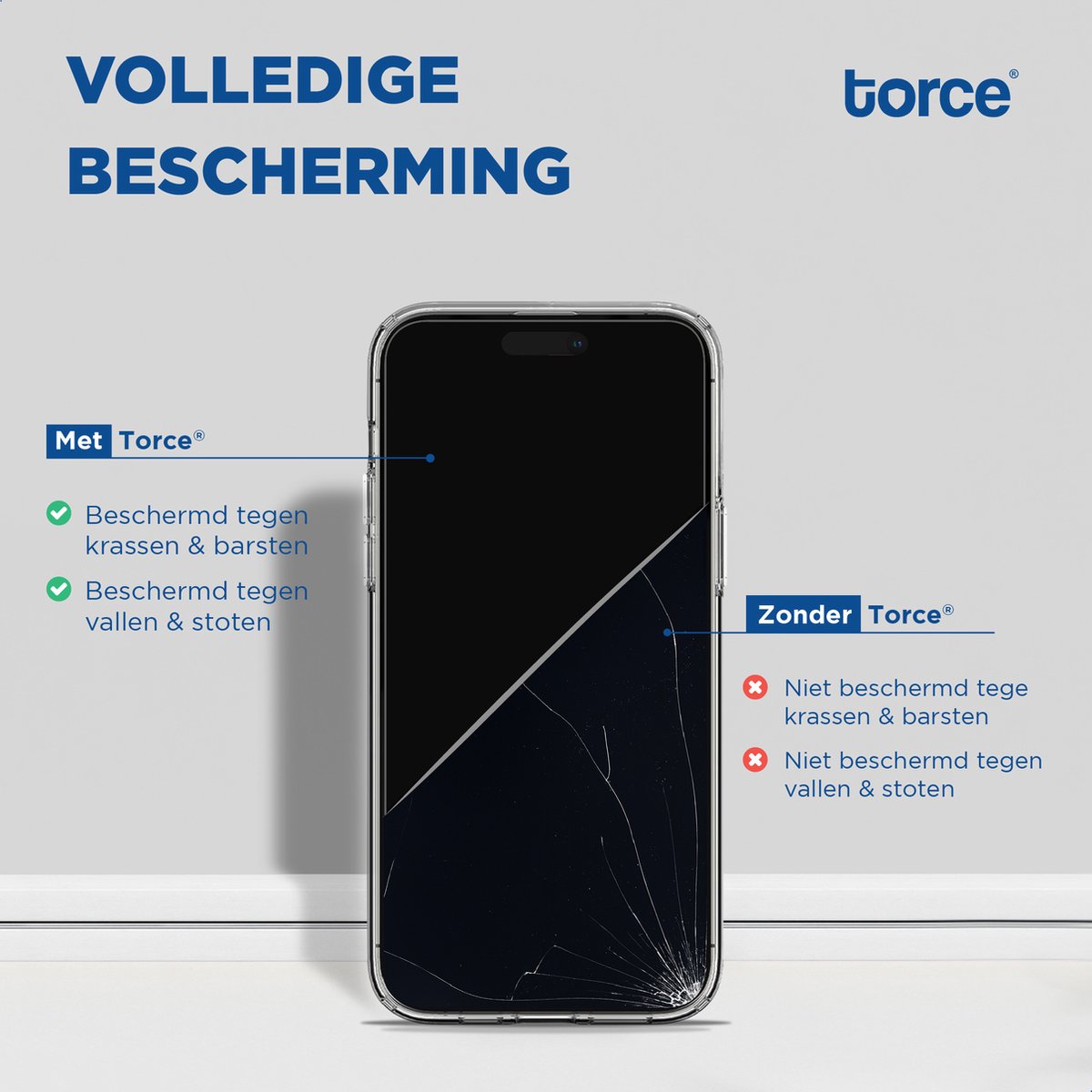 TORCE iPhone 14 Pro Max Hoesje Met Screenprotector - Transparant - TPU