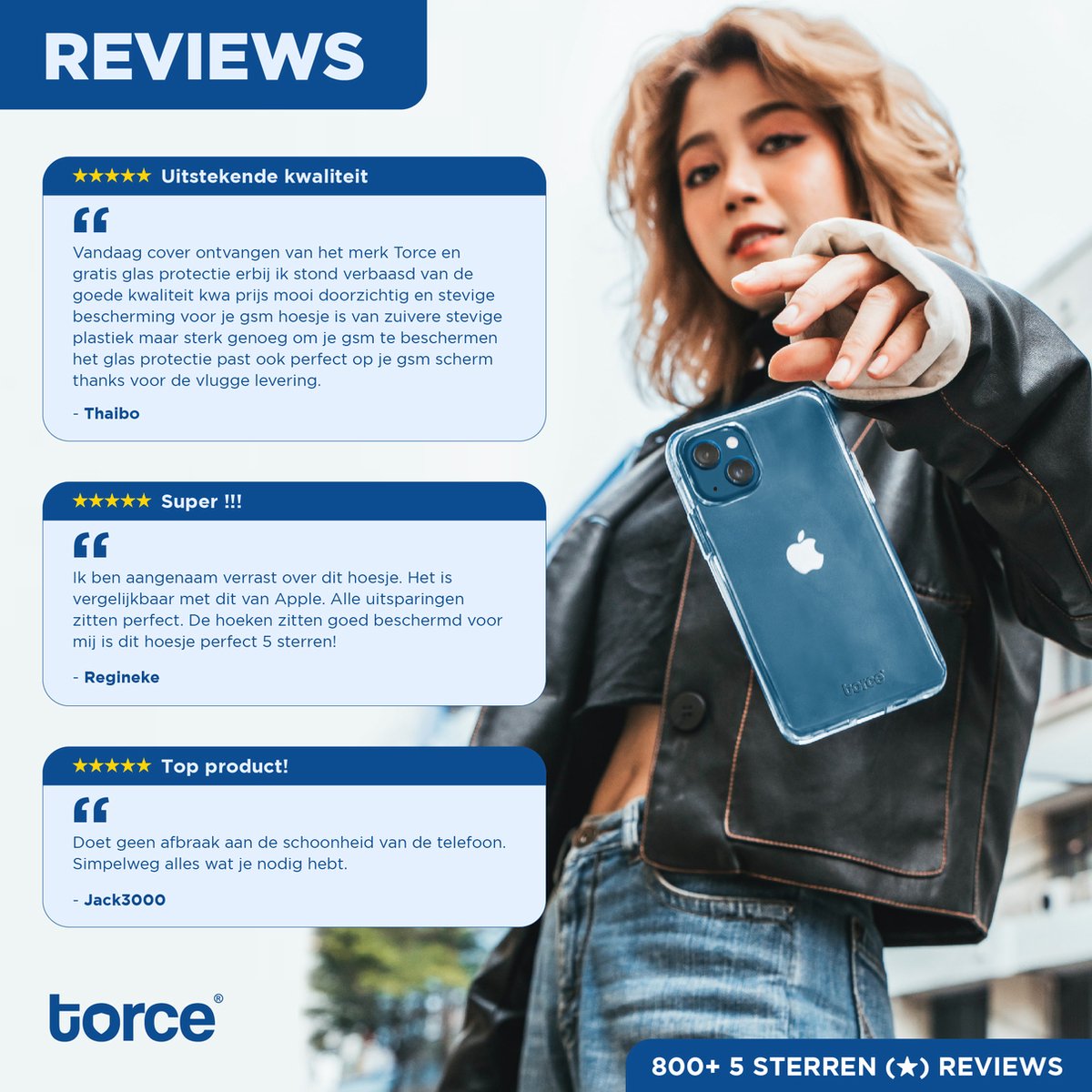 TORCE® iPhone 13 Hoesje - Case Transparant + Gratis Glass Screenprotector