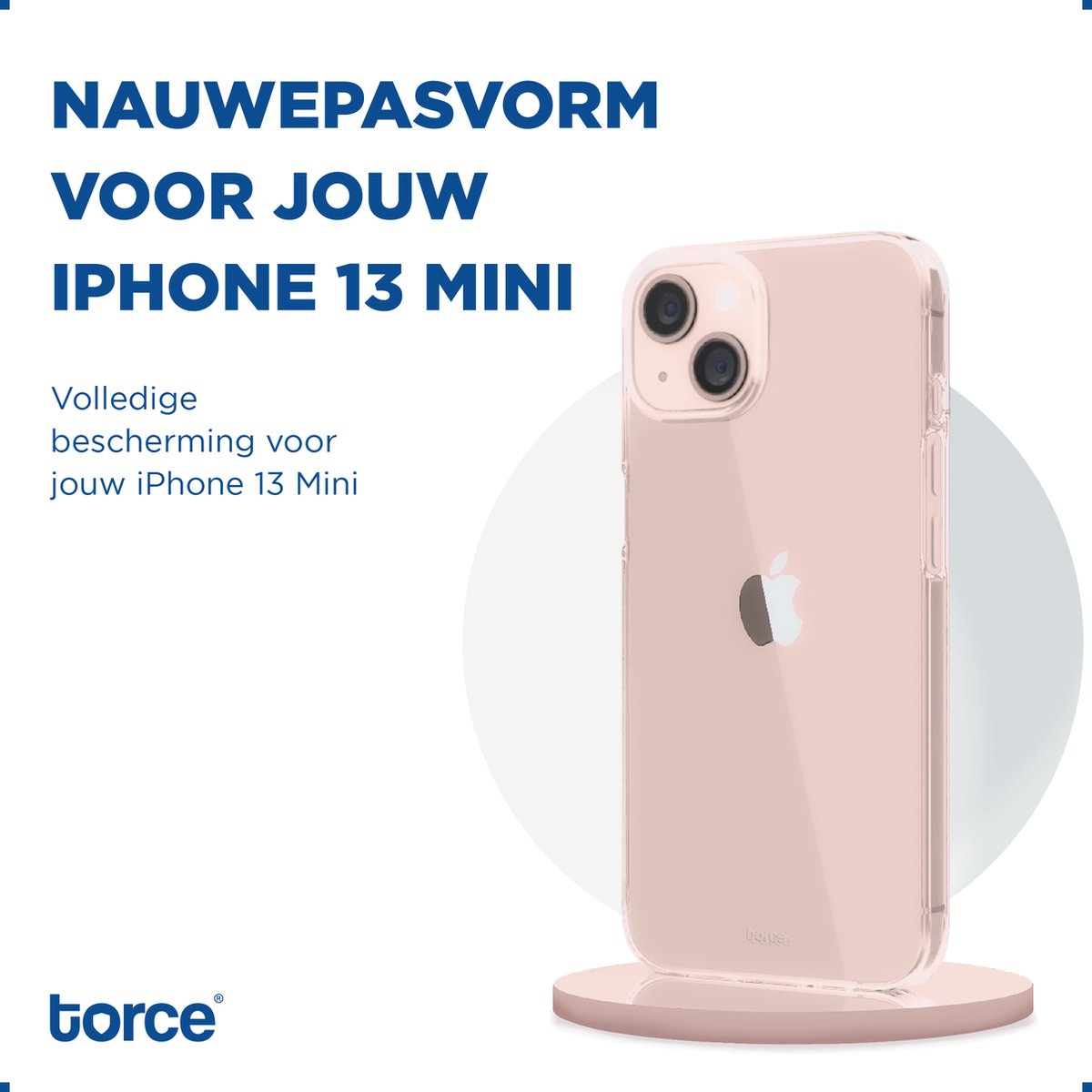 TORCE® iPhone 13 Mini Hoesje - Case Transparant + Gratis Glass Screenprotector