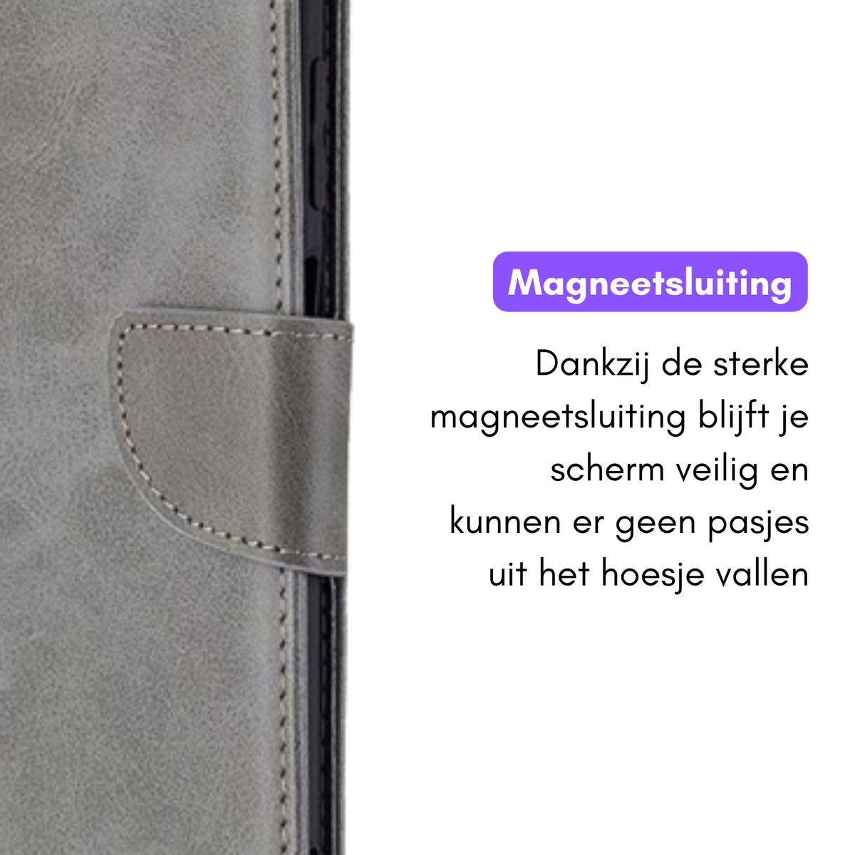 Hoesje Grijs geschikt voor Samsung Galaxy A05s - Portemonnee Book Case - Boekje Met Kaarthouder / Pasjeshouder en Magneetsluiting - Booklet - Wallet Beschermhoes - Telefoonhoesje