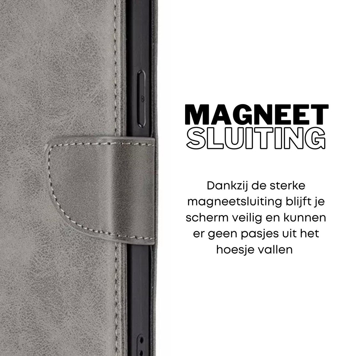 [EOL] Hoesje Grijs - Geschikt voor OPPO A16 / A16S / A54S - Portemonnee Book Case - Boekje Met Kaarthouder / Pasjeshouder en Magneetsluiting - Booklet - Wallet Beschermhoes Kunstleer