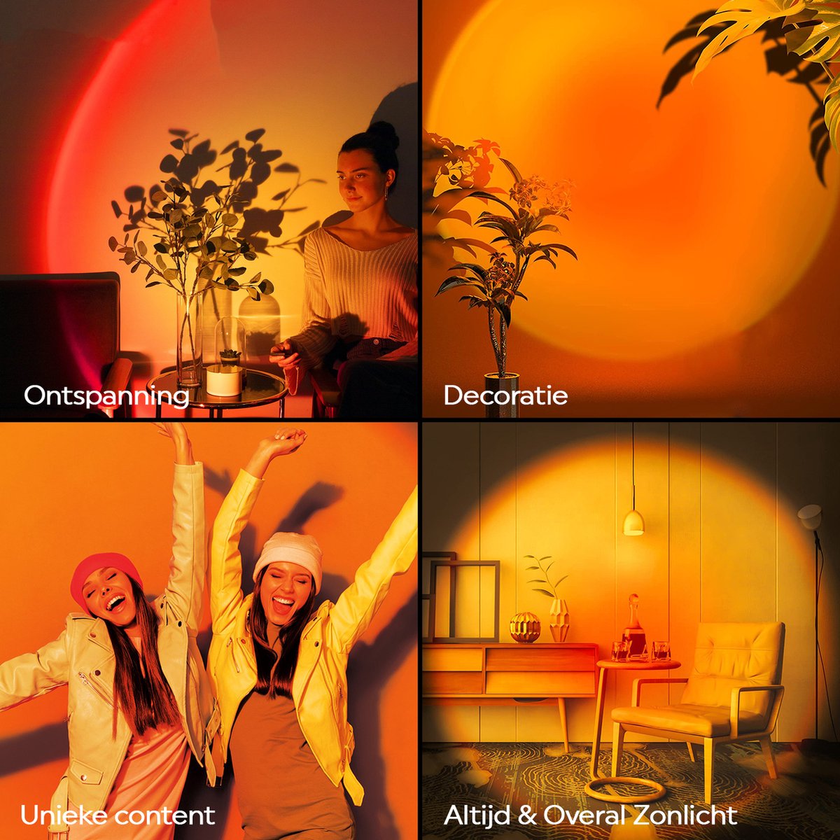 Sunset Lamp - Projector lamp - 16 Kleuren - TikTok Lamp - Sfeerverlichting - Zonsondergang Lamp - LED LAMP - Kerst cadeau - Kamer Decoratie - Cadeau voor haar & hem - Verjaardag cadeau - Geslaagd cadeau