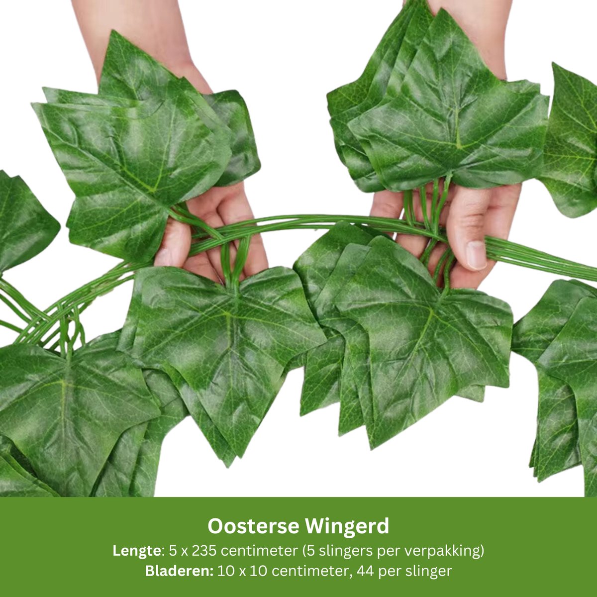 5x Realistische Klimop Slinger - Oosterse Wingerd - Kunst Klimop Groen - 5 x 235 CM - Klimop Nep Planten Kunst Planten - Bloemenslinger voor Binnen en Buiten