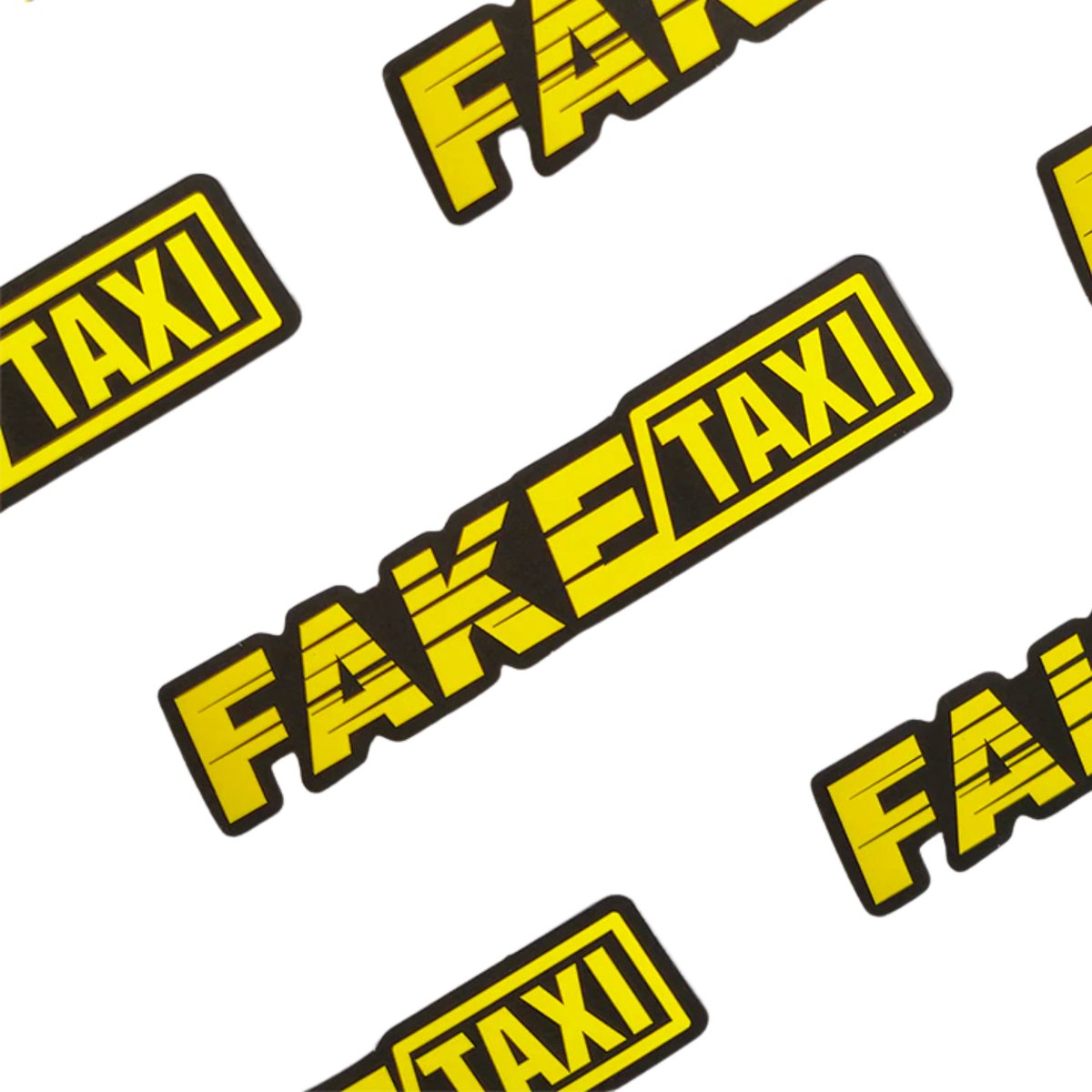 3 Stuks - Auto Sticker Fake Taxi - Zwart Geel - Zelfklevende Sticker Grappig - Faketaxi Sticker voor Alle Automerken / Universeel - Logo - Auto Stickers