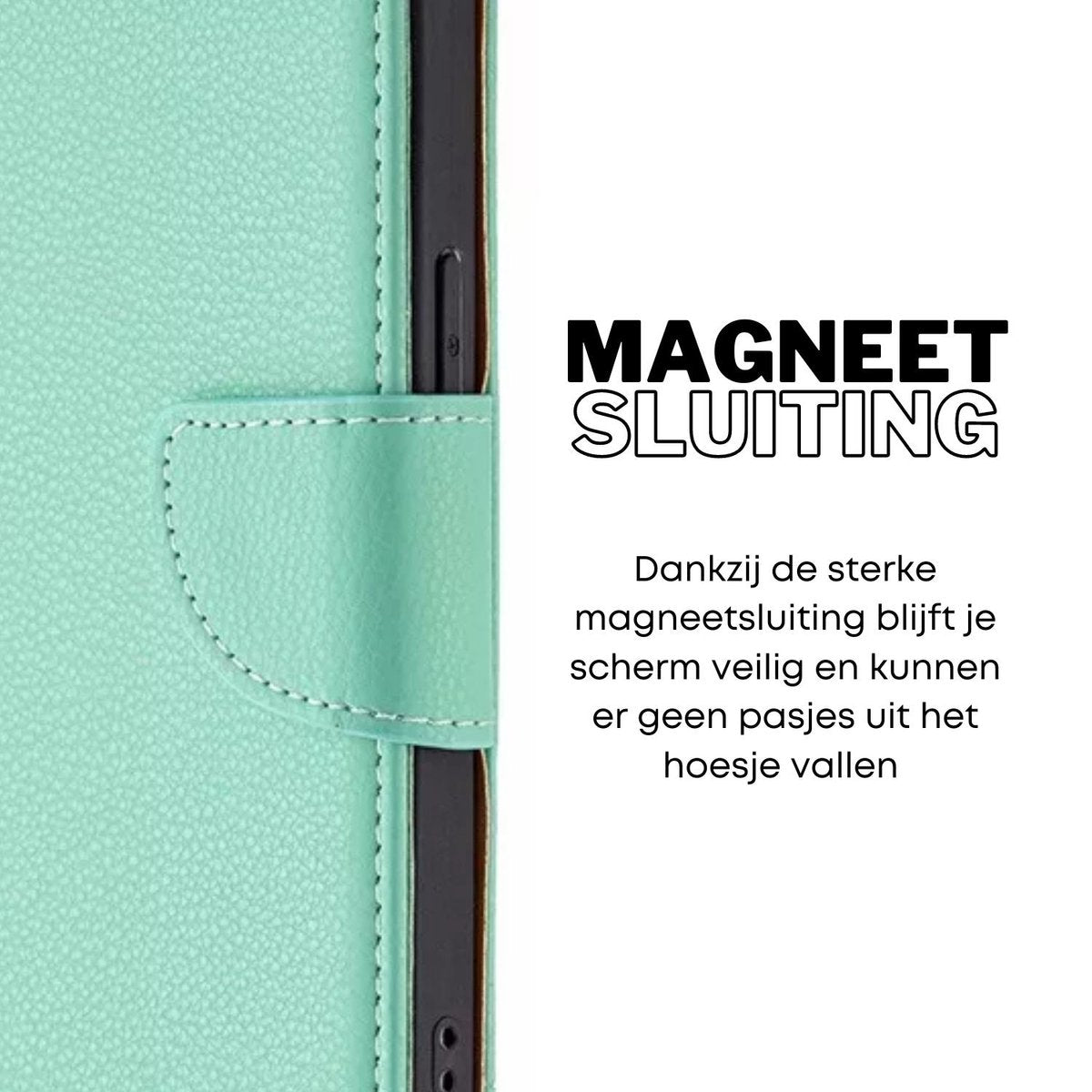 [EOL] Hoesje Mintgroen - Geschikt voor OPPO A16 / A16S / A54S - Portemonnee Book Case - Boekje Met Kaarthouder / Pasjeshouder en Magneetsluiting - Booklet - Wallet Beschermhoes Kunstleer