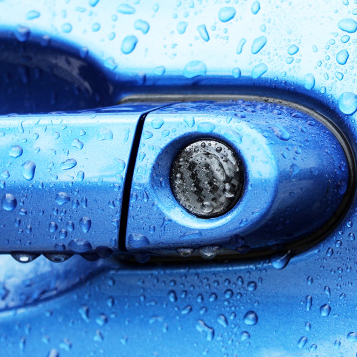 4x Carbon Look Sleutelgat Sticker - 20 MM - Auto Sleutelgat Stickers - Glossy Carbon Look - Zelfklevend - Geschikt voor Alle Automerken / Universeel