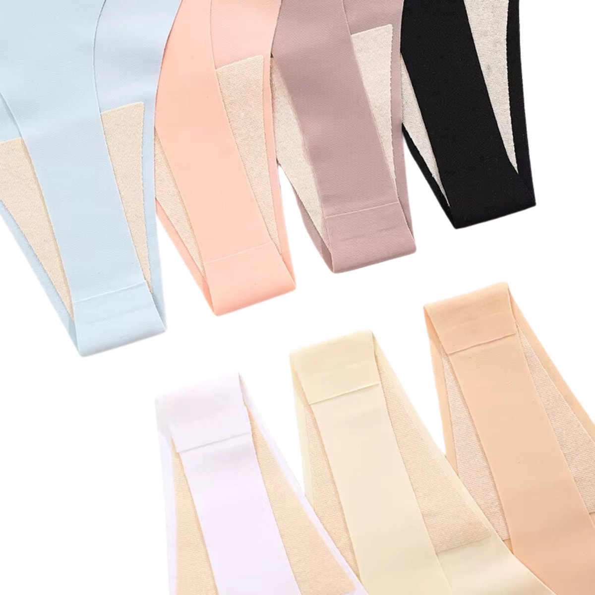 7 Pack - Invisible Dames String Naadloos - Nude, Roze, Zwart, Blauw, Taupe, Geel en Wit - Onderbroek Zonder Naden - No Show - Dames Lingerie / Ondergoed Set - Maat M