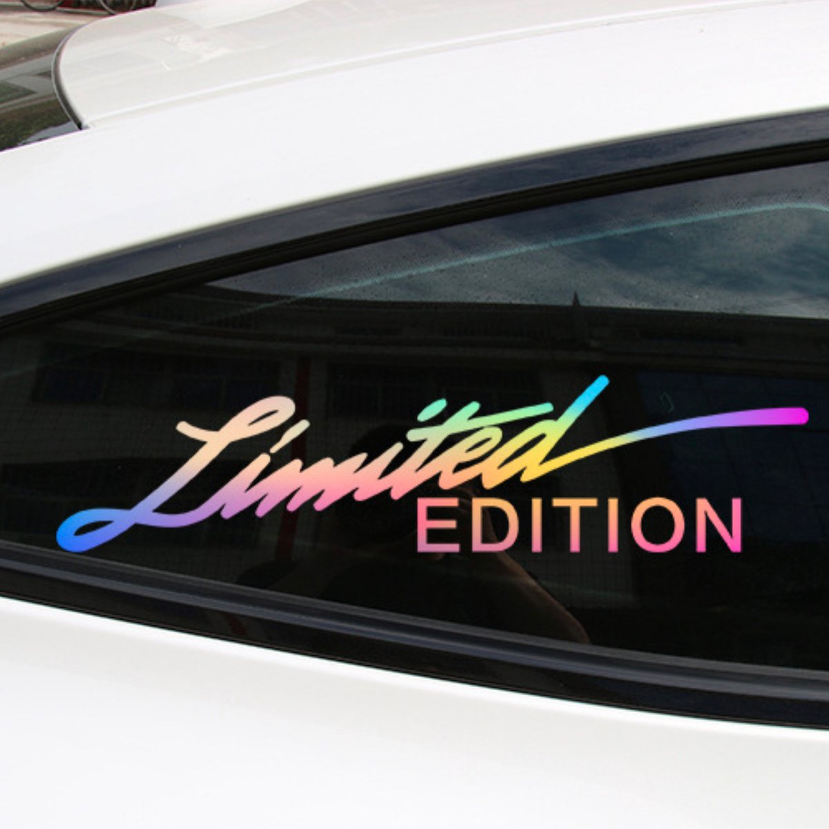 Auto Stickers Limited Edition - Silver Rainbow - 2 Stuks - Hoogwaardig Vinyl - Autostickers Wrap Folie - Geschikt voor Alle Automerken - Auto Accessoires