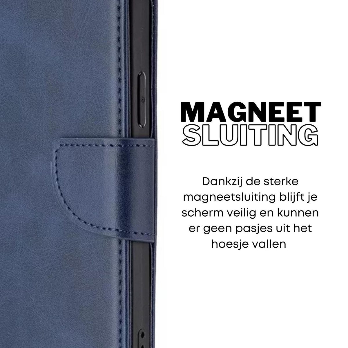 [EOL] Hoesje Donkerblauw - Geschikt voor OPPO Reno 7 4G - Portemonnee Book Case - Boekje Met Kaarthouder / Pasjeshouder en Magneetsluiting - Booklet - Wallet Beschermhoes Kunstleer