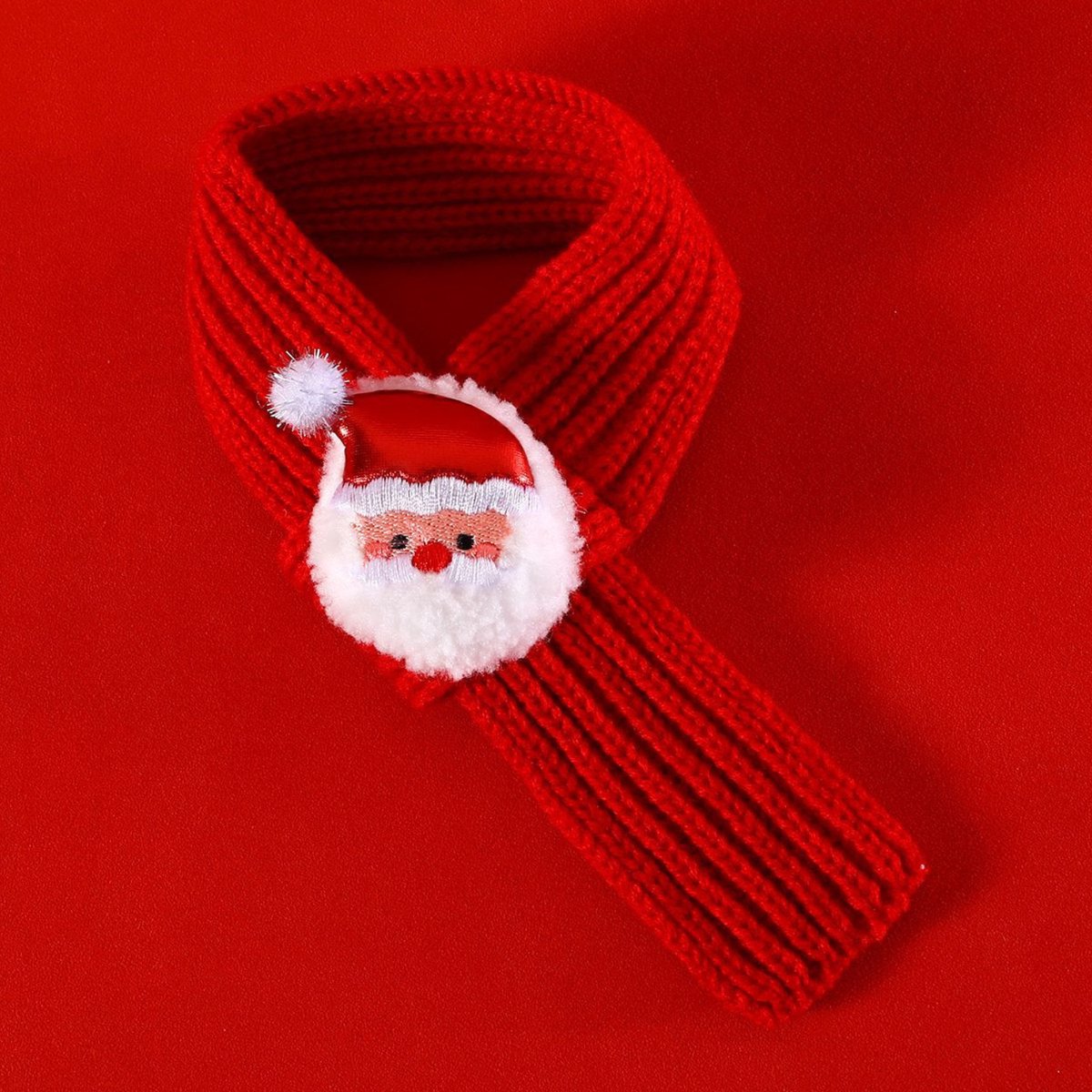Kerst Sjaal met Kerstman - Hond & Kat - Winter - Honden Das Rood - Kerstpakje voor Honden en Katten - Kerstkostuum - Hondenkleding - Maat S