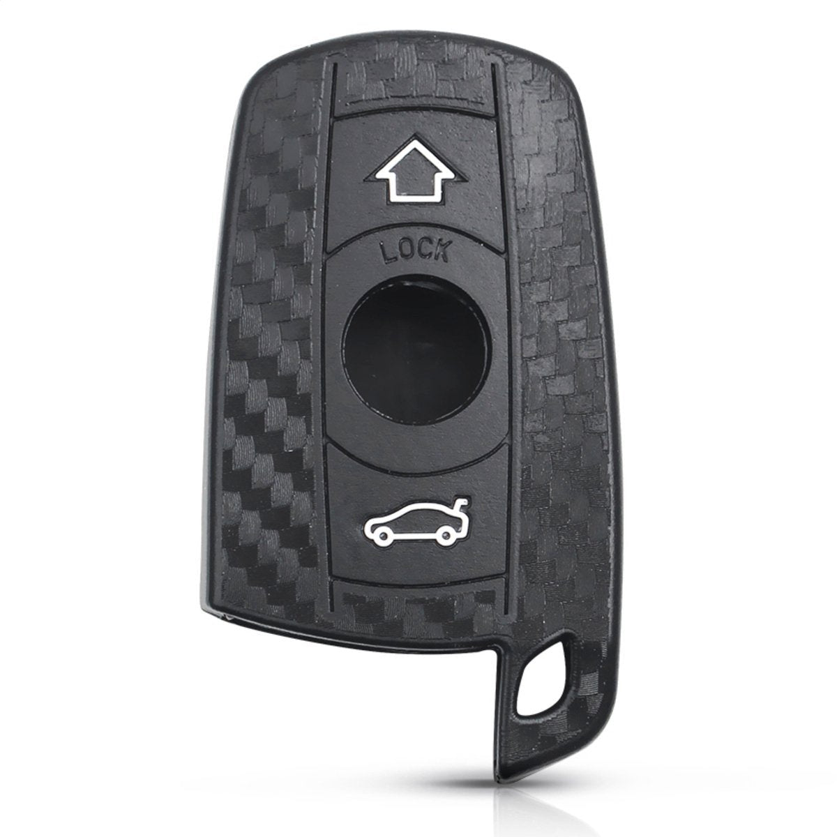 Zachte Carbon Sleutelcover met Knoppen - Sleutelhoesje Geschikt voor BMW 1 Serie / 3 Serie / 5 Serie / 6 Serie / E90 / A91 / A92 / E60 / E70 / E87 / M3 / M5 / X1 / X5 / X6 / Z4 - Siliconen Materiaal - Sleutel Hoesje Cover - Auto Accessoires