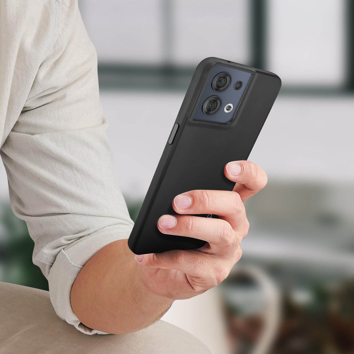 [EOL] Origineel Oppo Reno 8 Hoesje Siliconen Back Cover Zwart