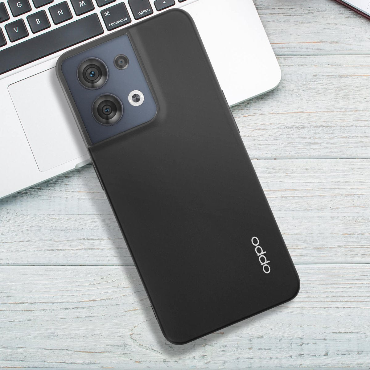 [EOL] Origineel Oppo Reno 8 Hoesje Siliconen Back Cover Zwart