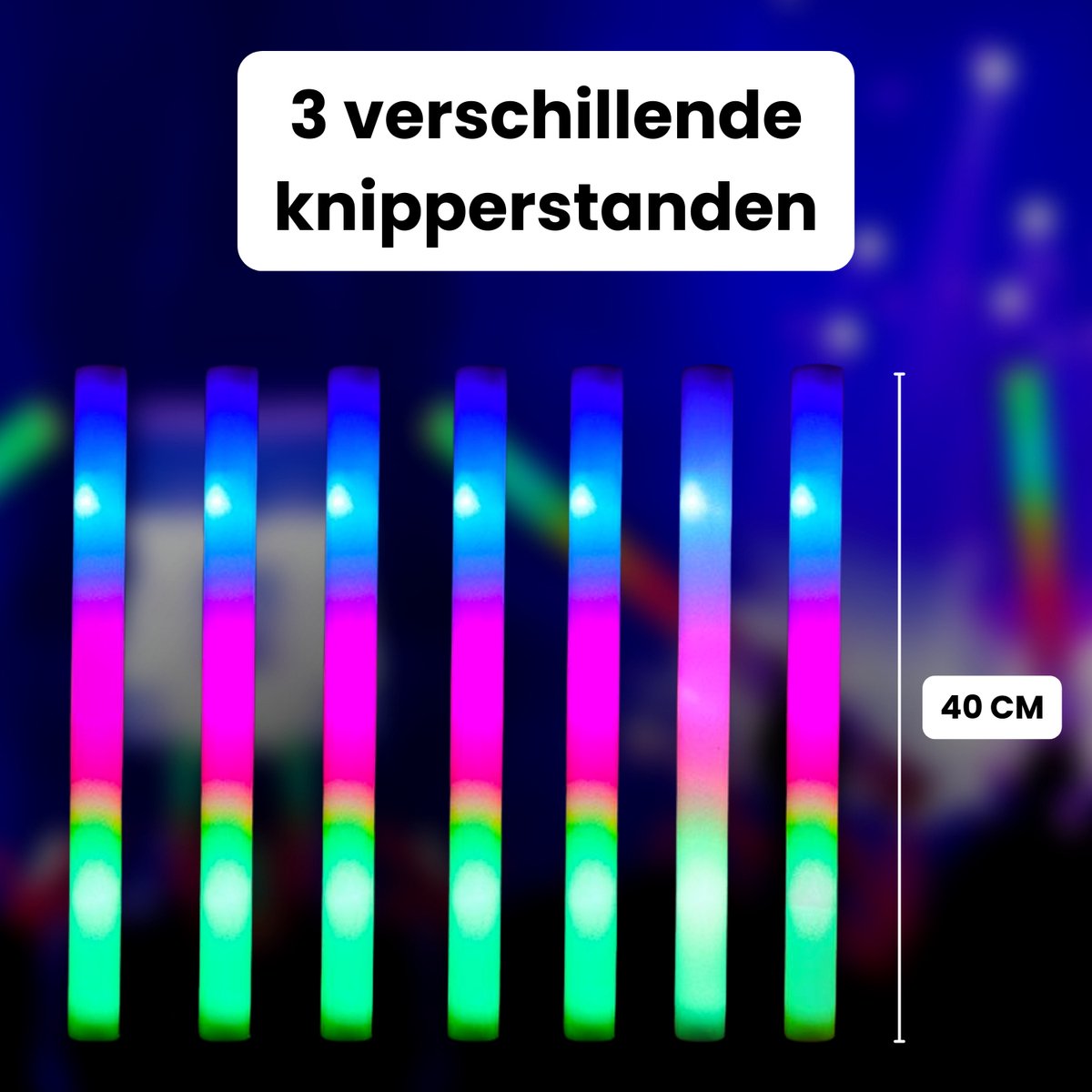 115x Led Lichtstaven Foam - Multicolor Led Sticks - FEEST VOORDEELPACK - Neon Party Sticks - Verjaardag Feest Versiering - Bruiloft Huwelijk - Lichtstaaf - Lampjes Kerst - Glow in The Dark