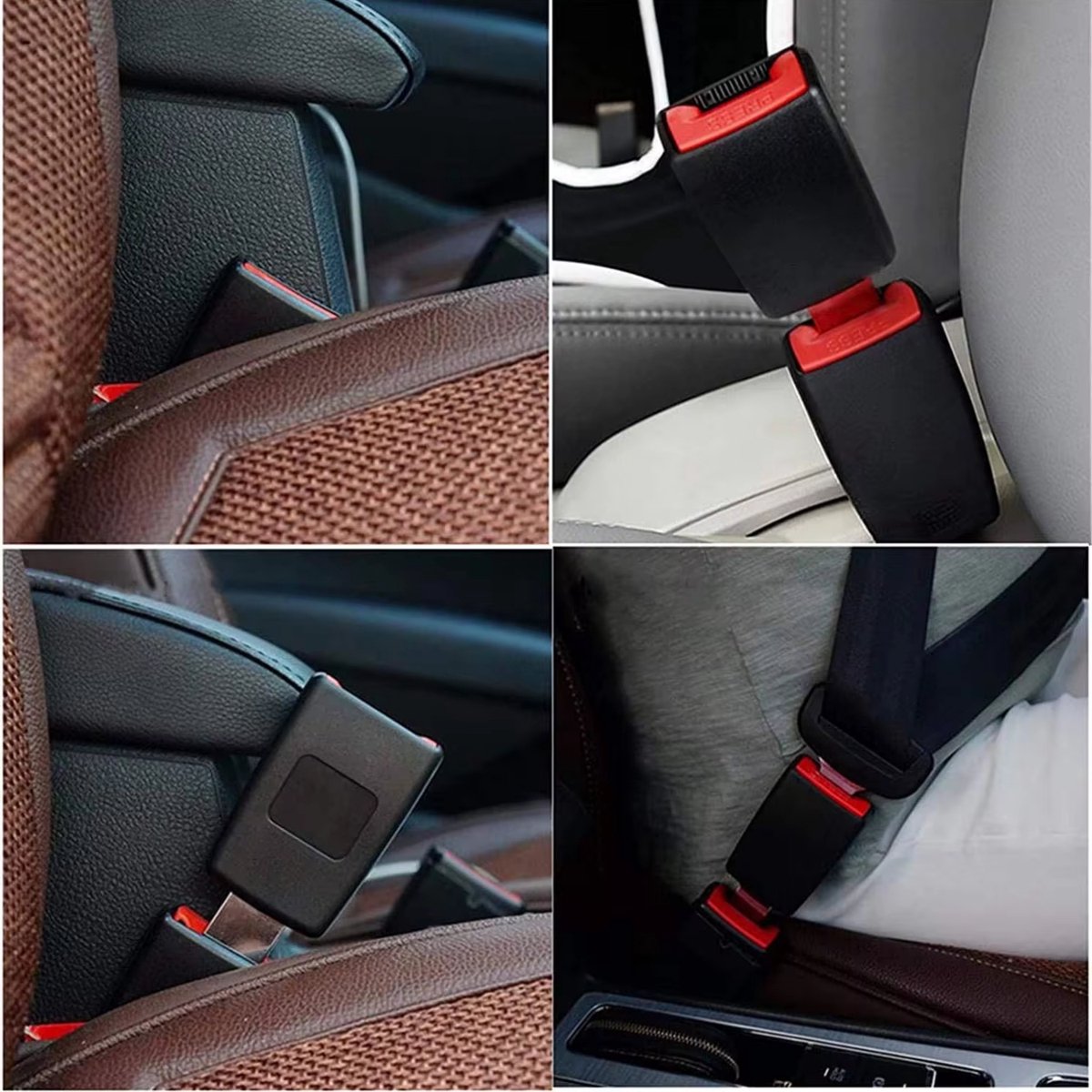 Hoogwaardige Gordel Verlenger - Set van 2 - Originele Kwaliteit Gesp - Veilige Gordel Piep Stopper - Waarschuwing Stopper - Stevige Gordel Clip - Autogordel Piep - Auto Accessoires