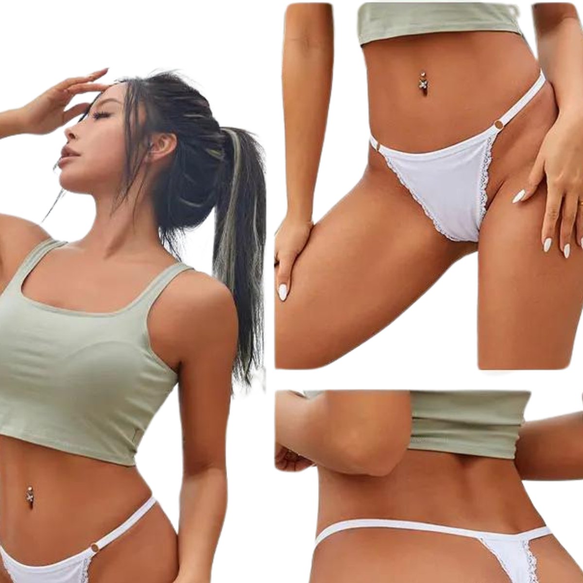 [EOL] Sexy Dames String - Wit - Smal Bandje - Dames Lingerie / Ondergoed - Maat XL