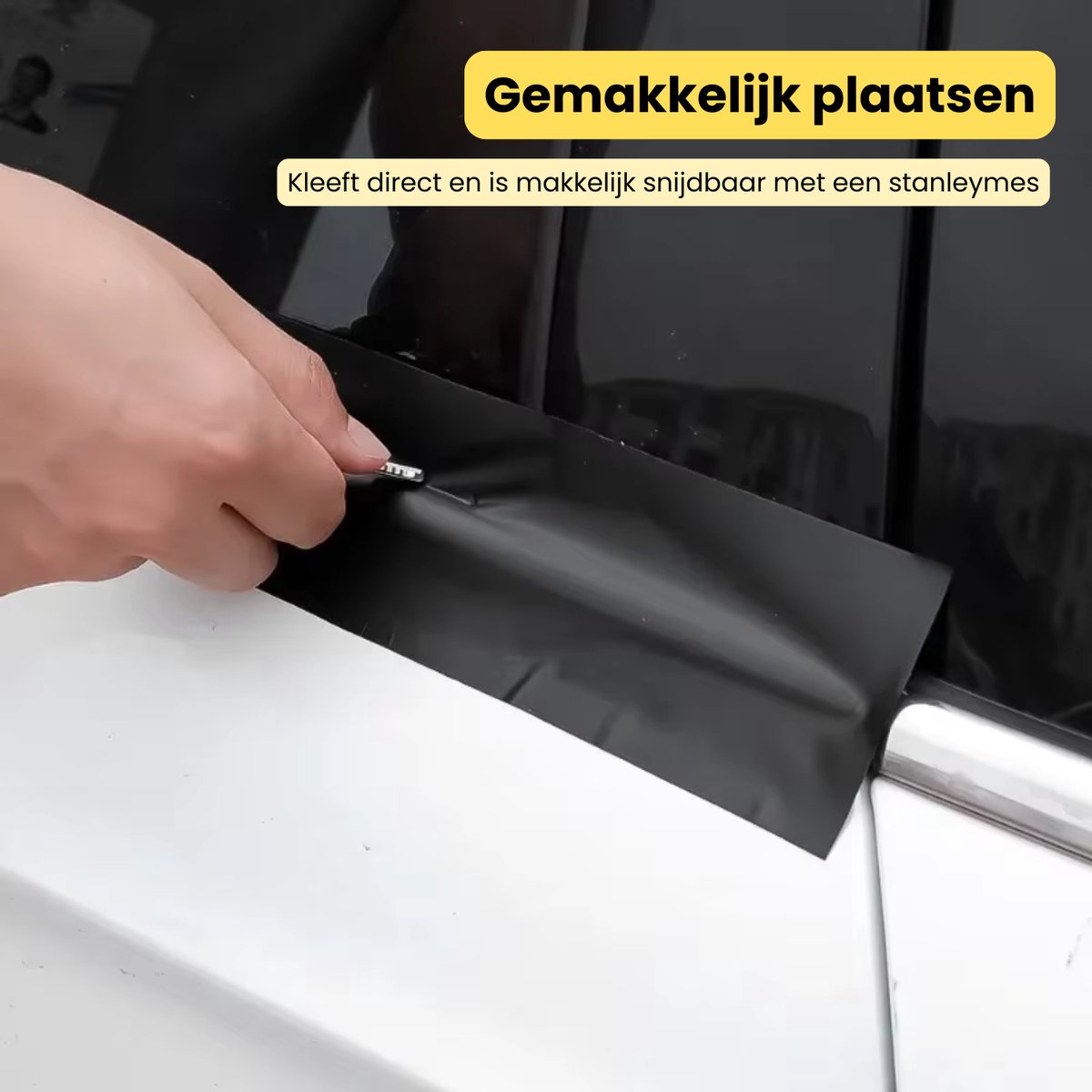 De-Chrome Wrap Mat Zwart - 300 x 7 cm - Chrome Delete Tape - Autowrap - Matzwart - Matte Black - Wrapfolie