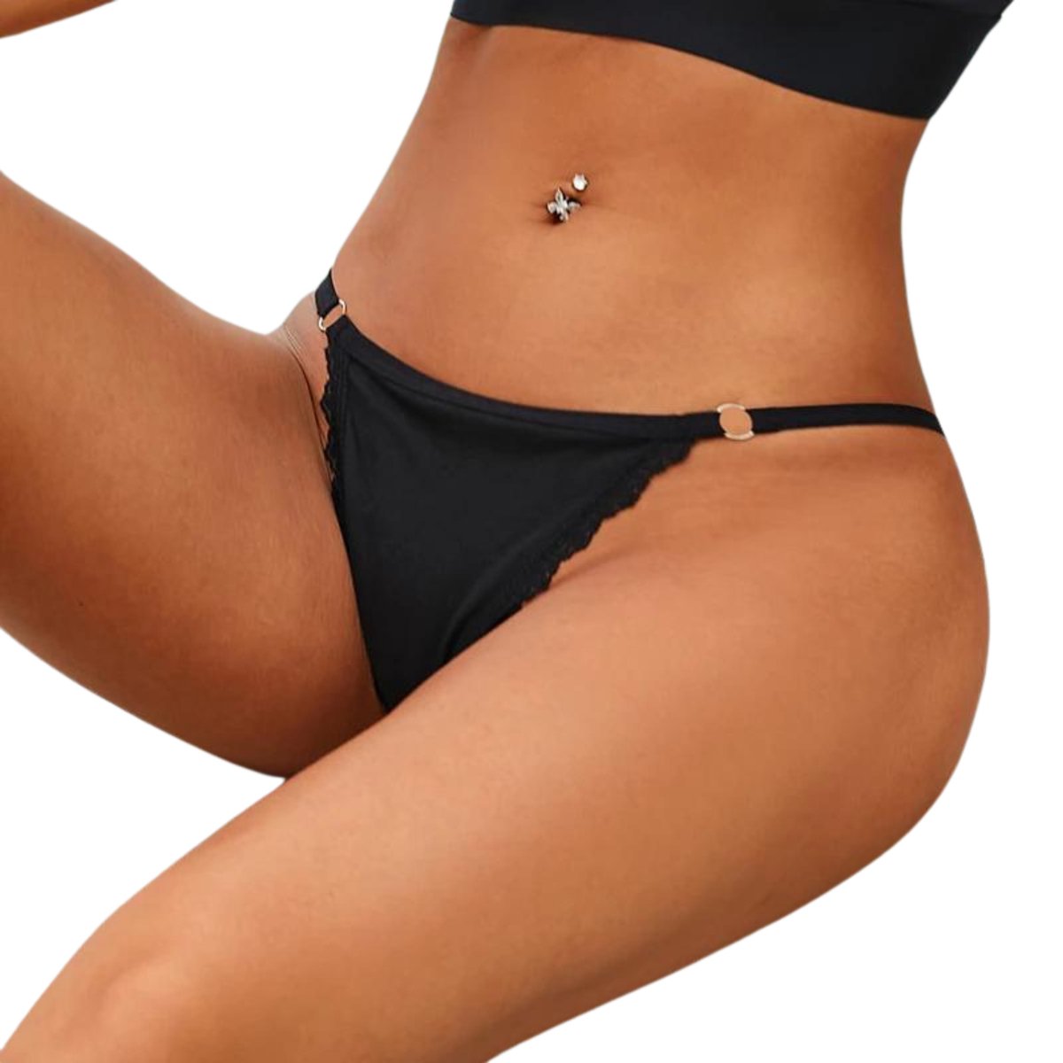 [EOL] Sexy Dames String - Zwart - Smal Bandje - Dames Lingerie / Ondergoed - Maat M