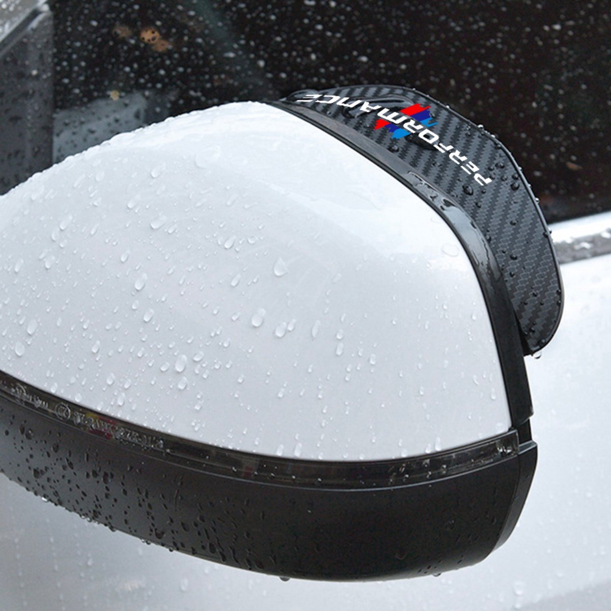 Set van 2 Regen Afdekkapjes - Performance - Carbon Look - Zijspiegels - Geschikt voor alle automerken/ universeel - Spiegelkappen Regen Werend - Spiegel Spoilers - Auto Accessoires