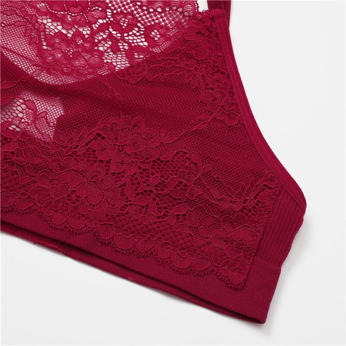 Sexy Bralette Blauw - Design met Kant - Dames Beha Topje - Croptop BH - Elegante Bralette Zonder Beugel - Maat M