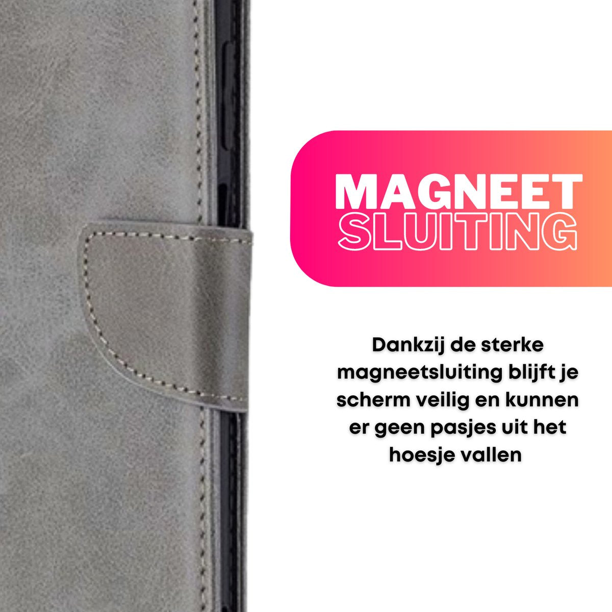 Hoesje Grijs - Geschikt voor Samsung Galaxy A54 5G - Portemonnee Book Case - Boekje Met Kaarthouder / Pasjeshouder en Magneetsluiting - Booklet Beschermhoes