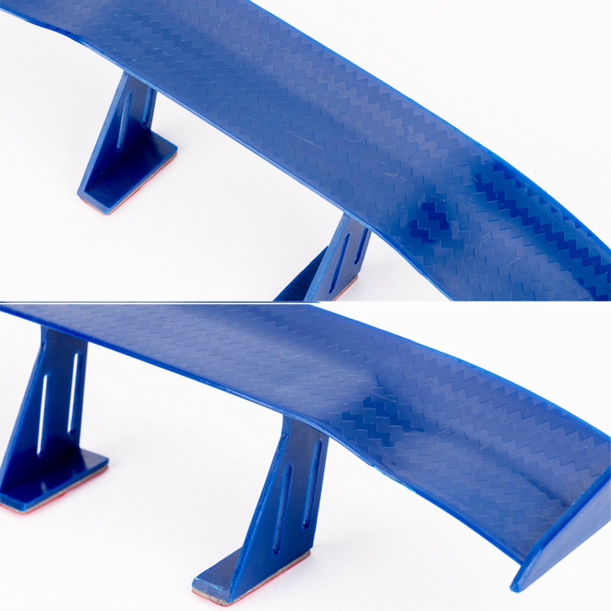 Grappige Mini Auto Spoiler - Blauw Carbon Look - Universeel Fun Accessoire - Zelfklevende Dakspoiler - Tuning - Geschikt voor oa. Geschikt voor Alle Automerken / Universeel / JDM