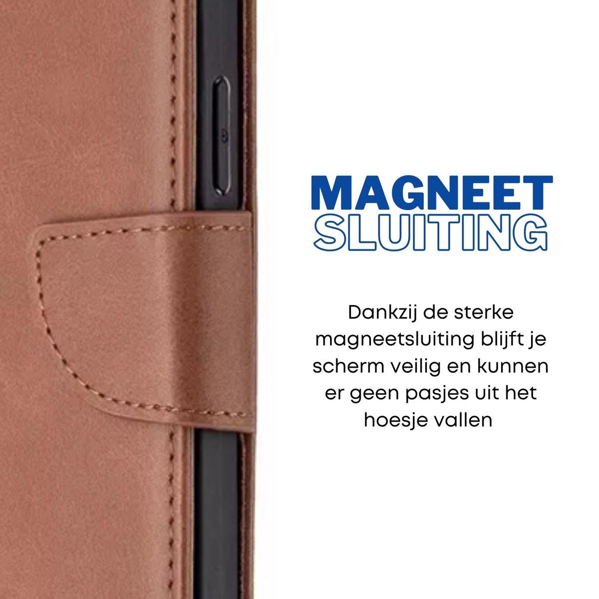 [EOL] Hoesje Bruin - Geschikt voor OPPO A16 / A16S / A54S  - Portemonnee Book Case - Boekje Met Kaarthouder / Pasjeshouder en Magneetsluiting - Booklet Beschermhoes Kunstleer