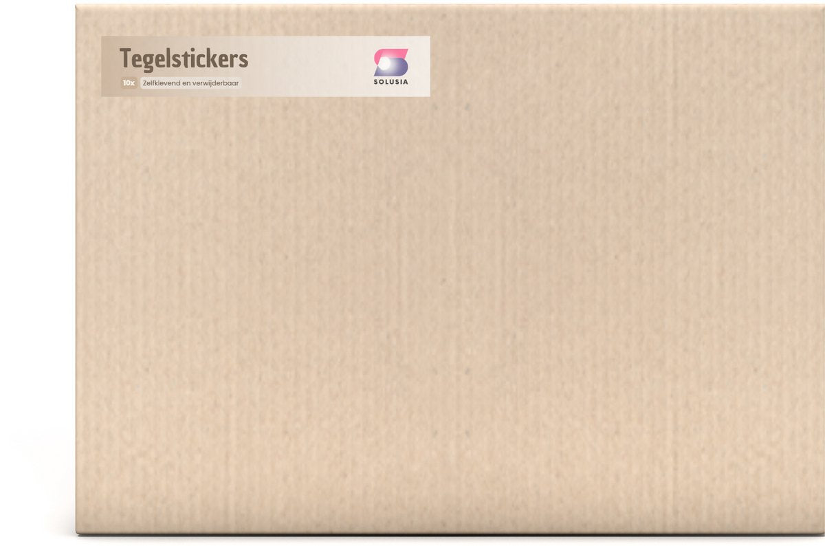 Solusia Zelfklevende Plaktegels - Beige – 10 Luxe Plaktegels voor Wand – Waterdichte Wandpanelen voor Keuken, Badkamer en Toilet – 25,4 x 25,4 cm – Makkelijk aan te brengen - Tegeltjes Tegelstickers Vierkant