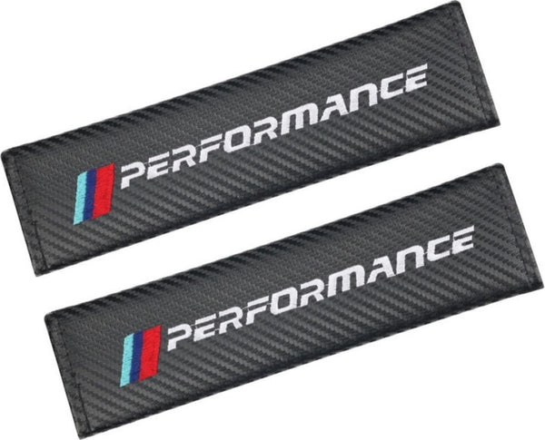 Set van 2 Gordelcovers - Performance - Carbon Look Gordelhoezen - Geschikt voor alle automerken/ universeel  - Zachte Gordel Hoes Beschermer - Ook voor Kinderen - Auto Accessoires - Gordelhoes