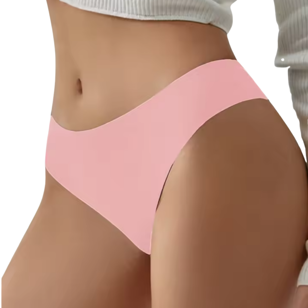 Naadloze Dames String - Roze - Dubbele Bandjes - Naadloos / Seamless Ondergoed - Comfortabele en Sexy Lingerie - Brazilian / Slip / Onderbroek - Maat S