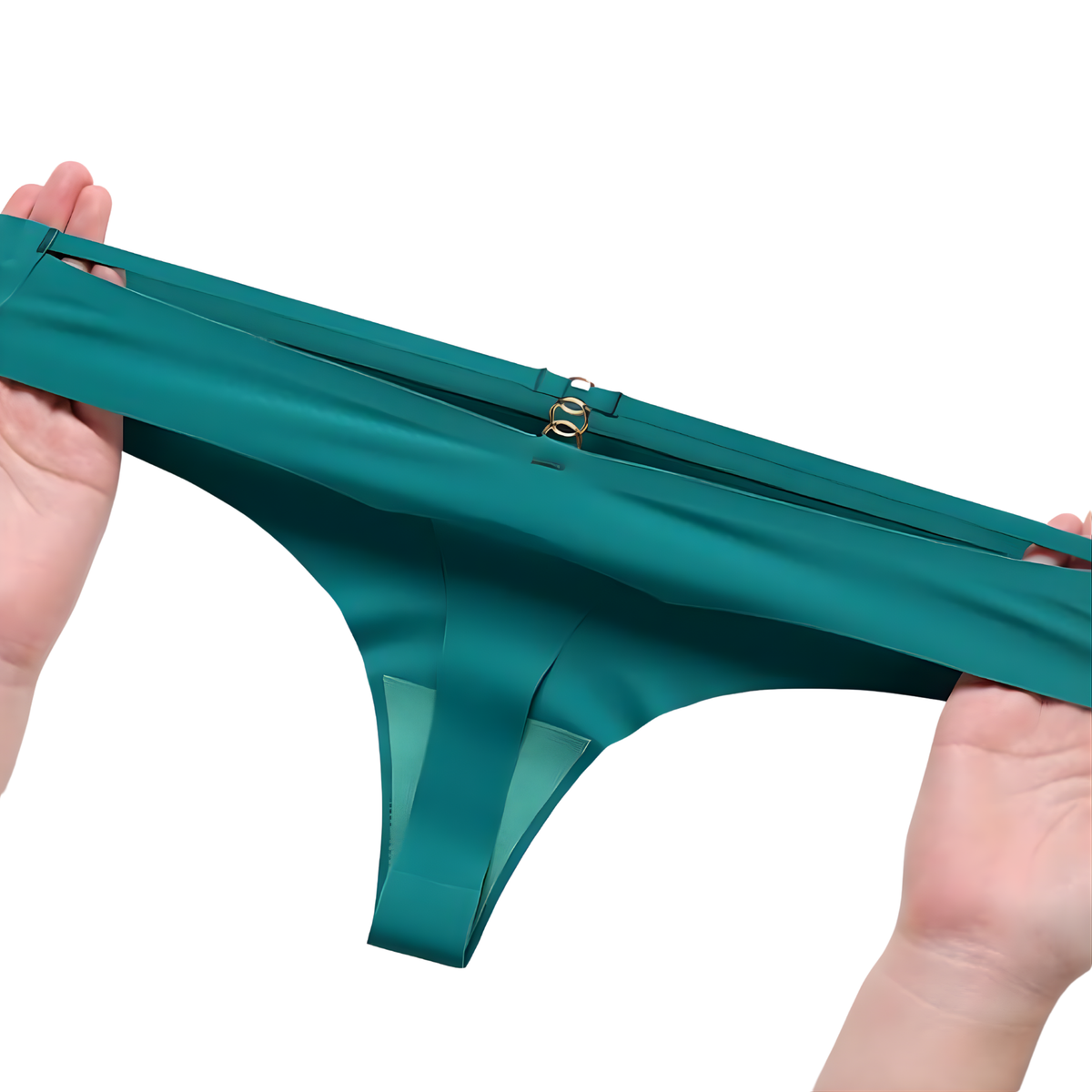 Naadloze Dames String - Zwart - Dubbele Bandjes - Naadloos / Seamless Ondergoed - Comfortabele en Sexy Lingerie - Brazilian / Slip / Onderbroek - Maat L