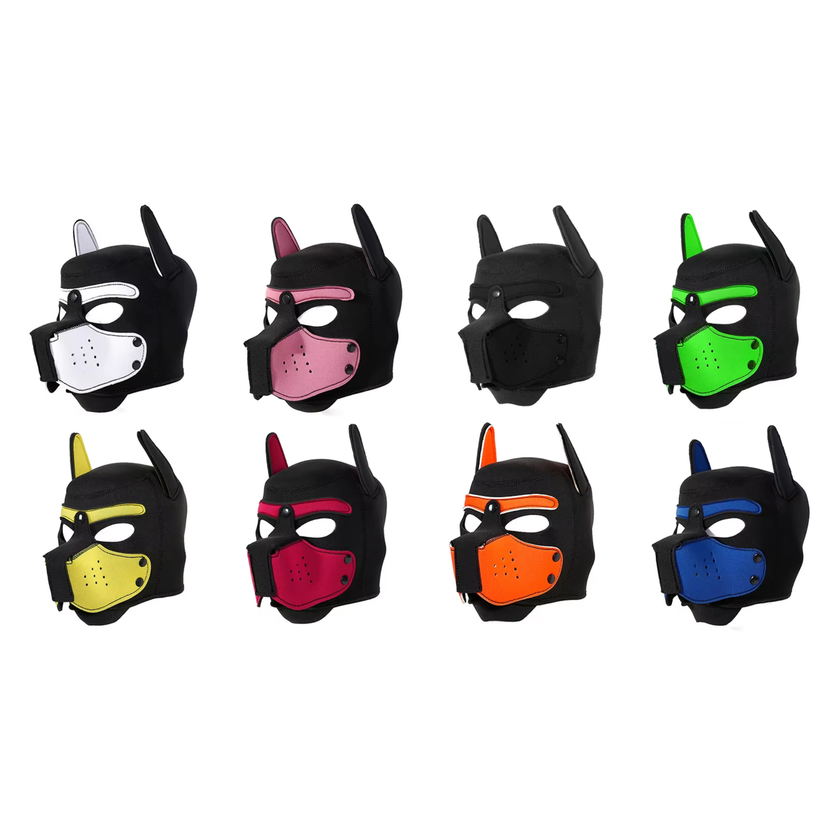 Honden Masker - Zwart & Wit - Puppy Play - BDSM Roleplay & Cosplay - Unisex - Sex Speeltjes Toys - Erotiek - Bondage Masker - OneSize