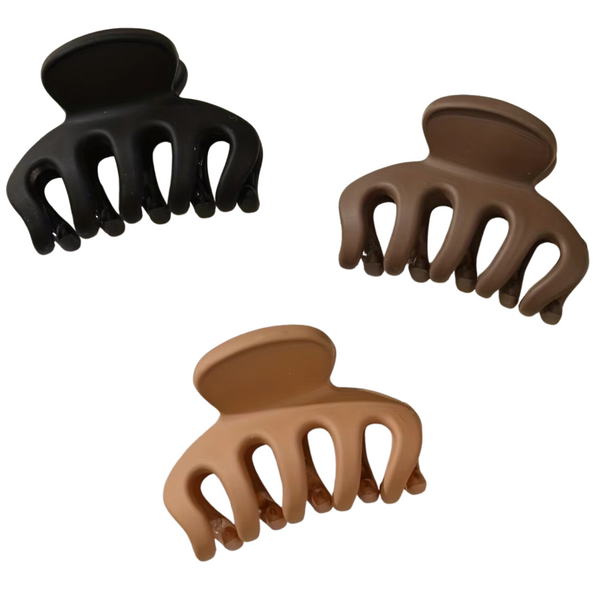 Mini Haarklemmen Set - Set van 3 - Nude Kleuren - Casual Schelpvormige Haarclip - Haaraccessoires - Geschikt voor alle haartypes - Stevige Compacte Claw Clip