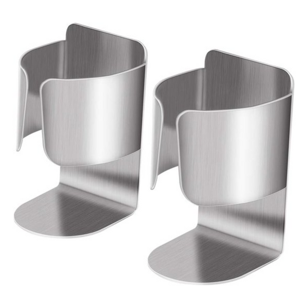 Tandenborstelhouder - 2 Stuks Zelfklevend - Brushed RVS - Geschikt voor Elektrische Tandenborstel / Tandpasta / Tubes - Chrome - Roestvrij Staal - Badkamer Organizer - Waterbestendig & Stevig