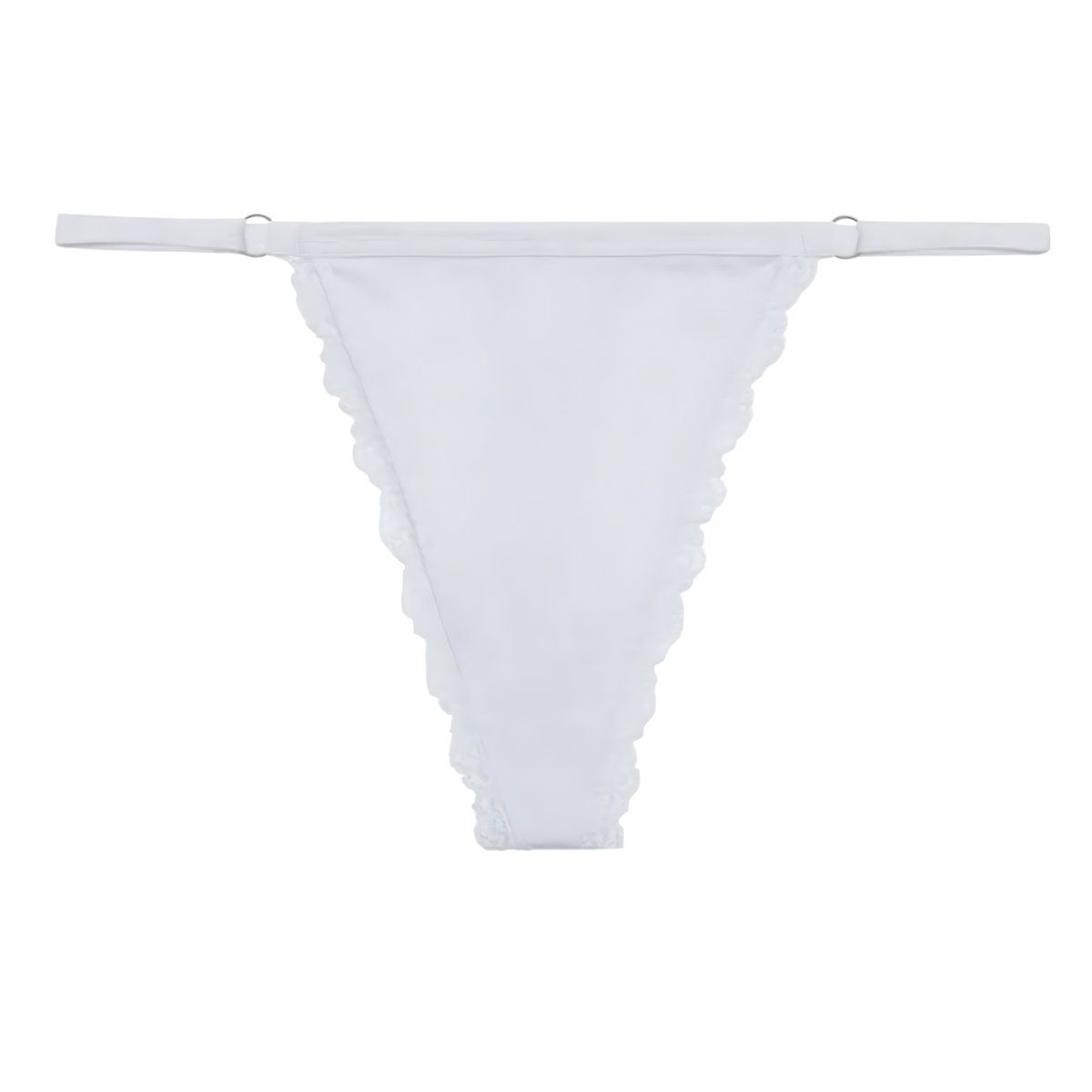 4 Pack - Sexy Wit Dames String - Katoen Ondergoed - Kant & Smalle Bandjes - Dames Lingerie / Onderbroek / Slip Set Wit - Maat L