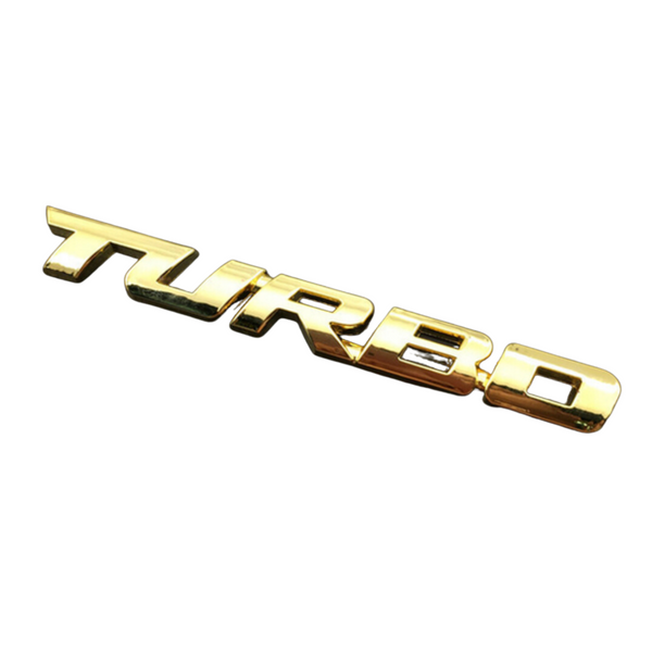 Auto Embleem Turbo - Glossy Goud - Zelfklevende Badge - Sport Logo - voor Achterklep - Auto Accessoires