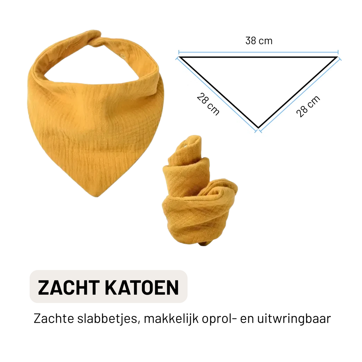 Set van 7 Schattige Bandana Slabbetjes – Zacht Katoen – Verstelbaar met Drukknopen – Unisex Baby Slabben voor Jongens & Meisjes – Neutrale Nude Kleuren