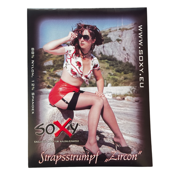 Soxy Zwarte Jarretelkousen – Dames Kousen met Verstevigde Boord – Sexy en Verleidelijke Lingerie – One Size