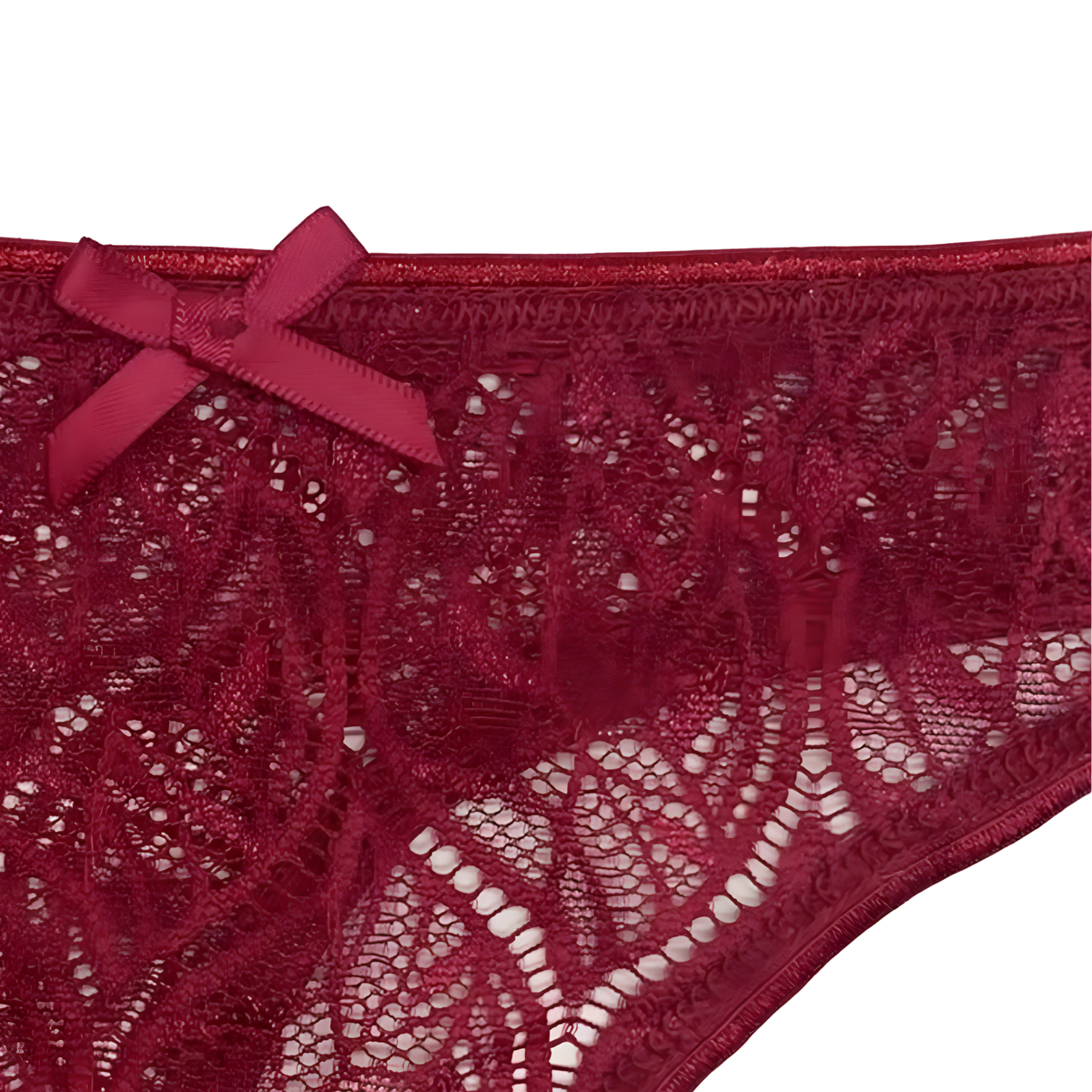 Kanten Dames String - Zwart - Kant Met Strikje - Comfortabel Vrouwen Ondergoed / Lingerie - Sexy Slip / Onderbroek - Maat M