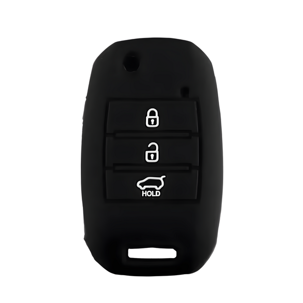 Zachte Siliconen Sleutelcover - Sleutelhoesje Geschikt voor Kia Picanto / Sportage 2017 / 2020 / Rio 3 / Cerato 4 / Soul / K5 / Ceed / Optima / Seltos / Sorento / Stinger / Forte - Zwart - Key Cover - Auto Accessoires