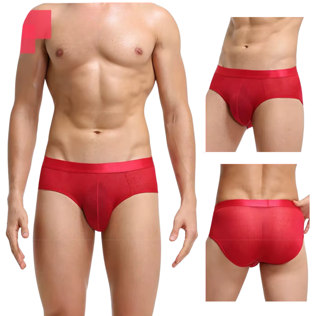 Heren Slip Transparant  - Slip Doorzichtig Rood - Sexy Mesh Design - Mannen Onderbroek - Lingerie Voor Mannen - Ondergoed Maat XL